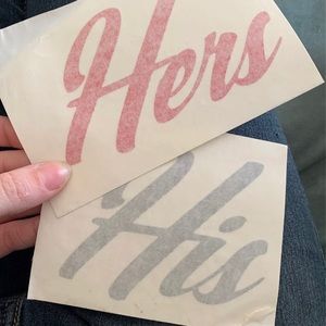 His and hers stickers